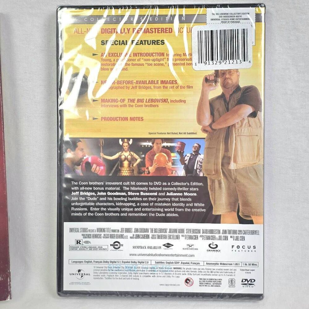 Big Lebowski DVD Sealed Jeff Bridges Widescreen - Picture 2 of 2